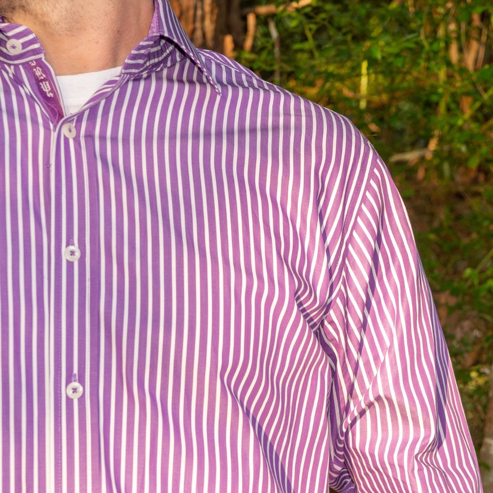 ENGLISH LAUNDRY Dress Shirt (purple Striped) - Picture 3 of 5